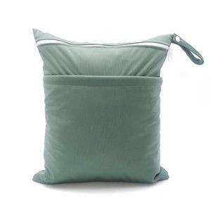Wet Dry Bags with Two Zippered Pockets for Baby Diapers 10
