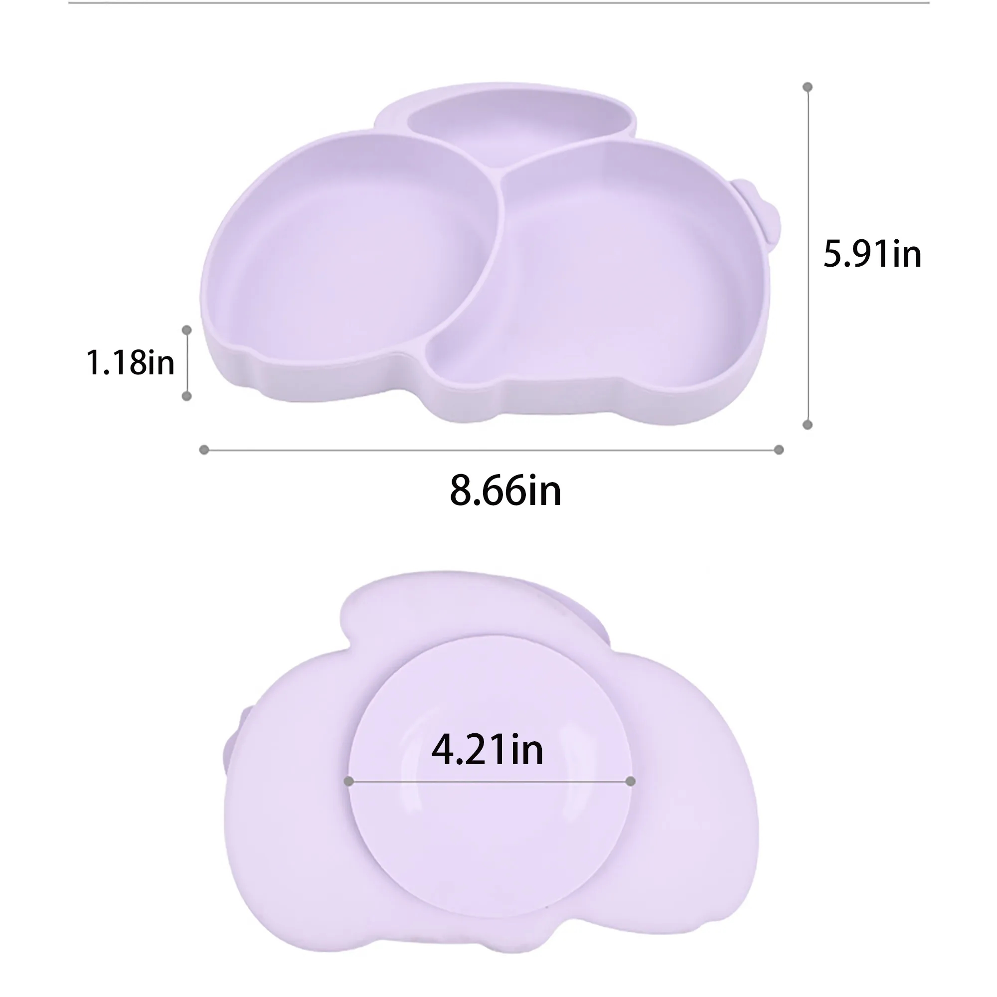 Strong Suction Silicone Divided Baby Plate 5