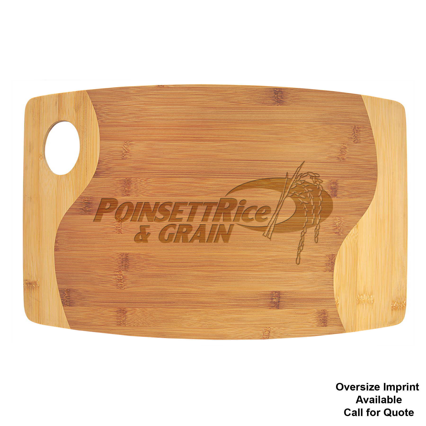 17" x 11" Bamboo Two Tone Cutting Board w/ Handle 1