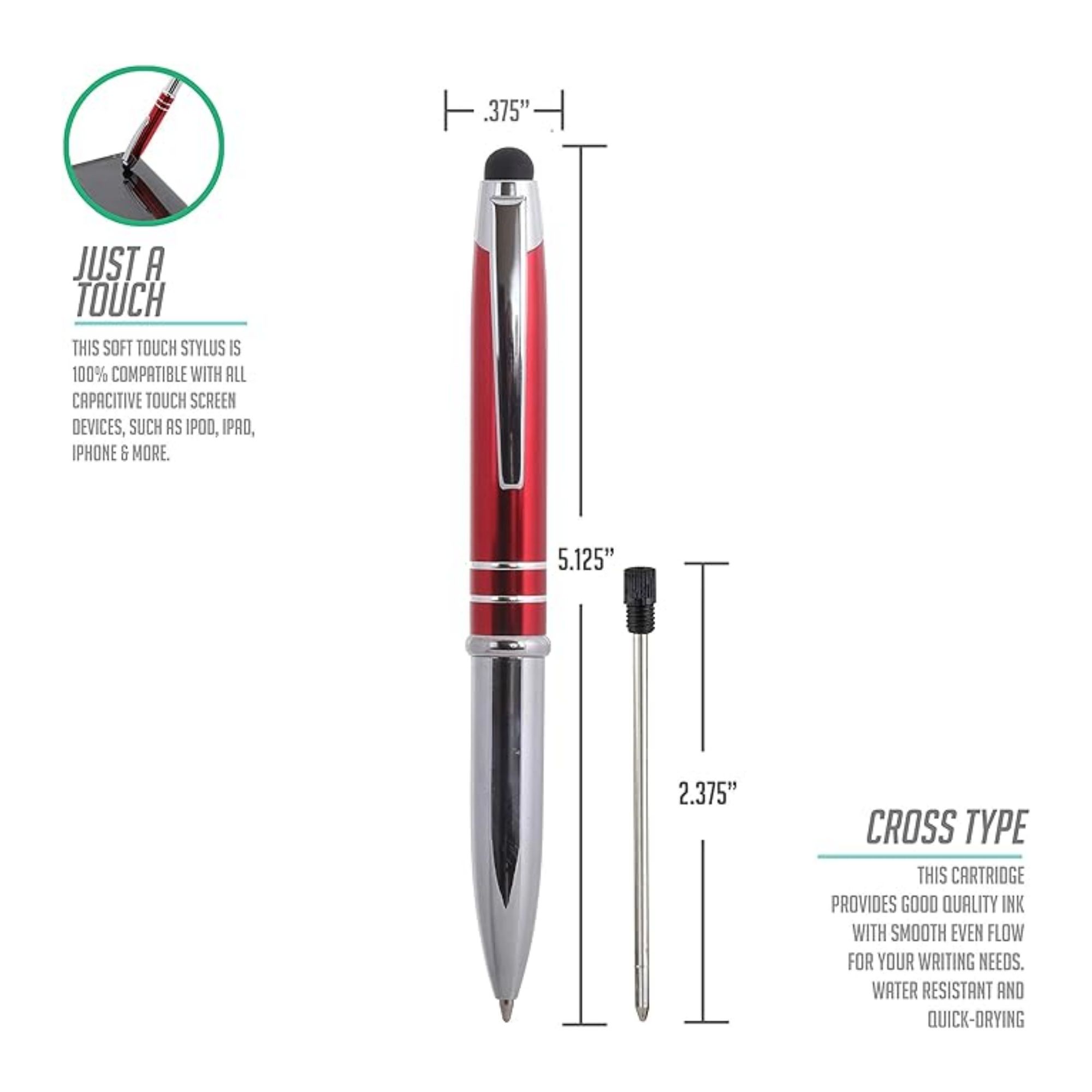 3-in-1 Multi-Function Capacitive Ballpoint Pen With LED Flashlight 2