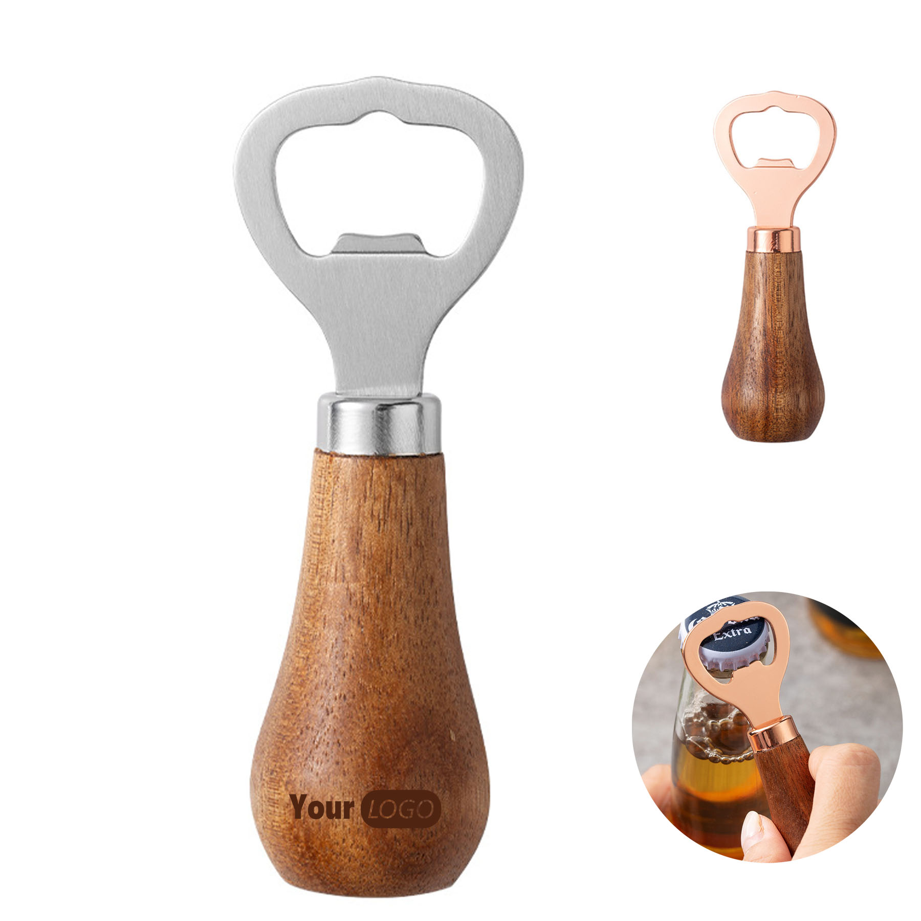 Wood Handle Beer Bottle Opener 3