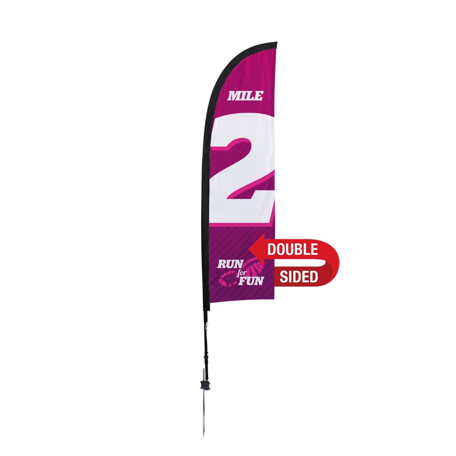 7' Premium Blade Sail Sign Kit (Double-Sided with Ground Spike)
