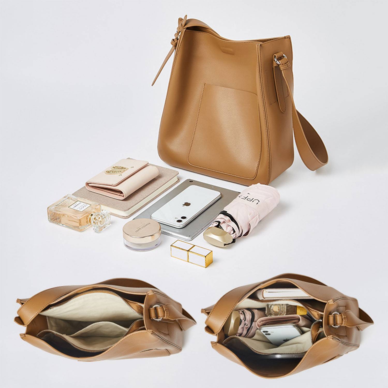 Genuine leather tote bag 5