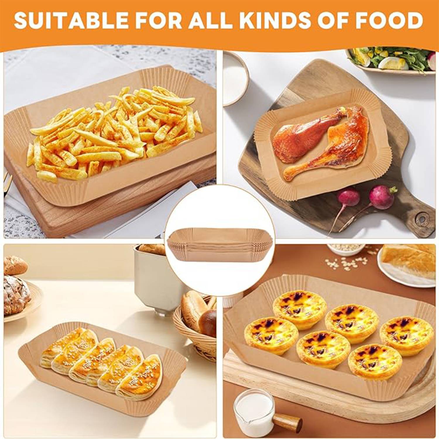 Disposable Rectangular Air Fryer Paper 2
