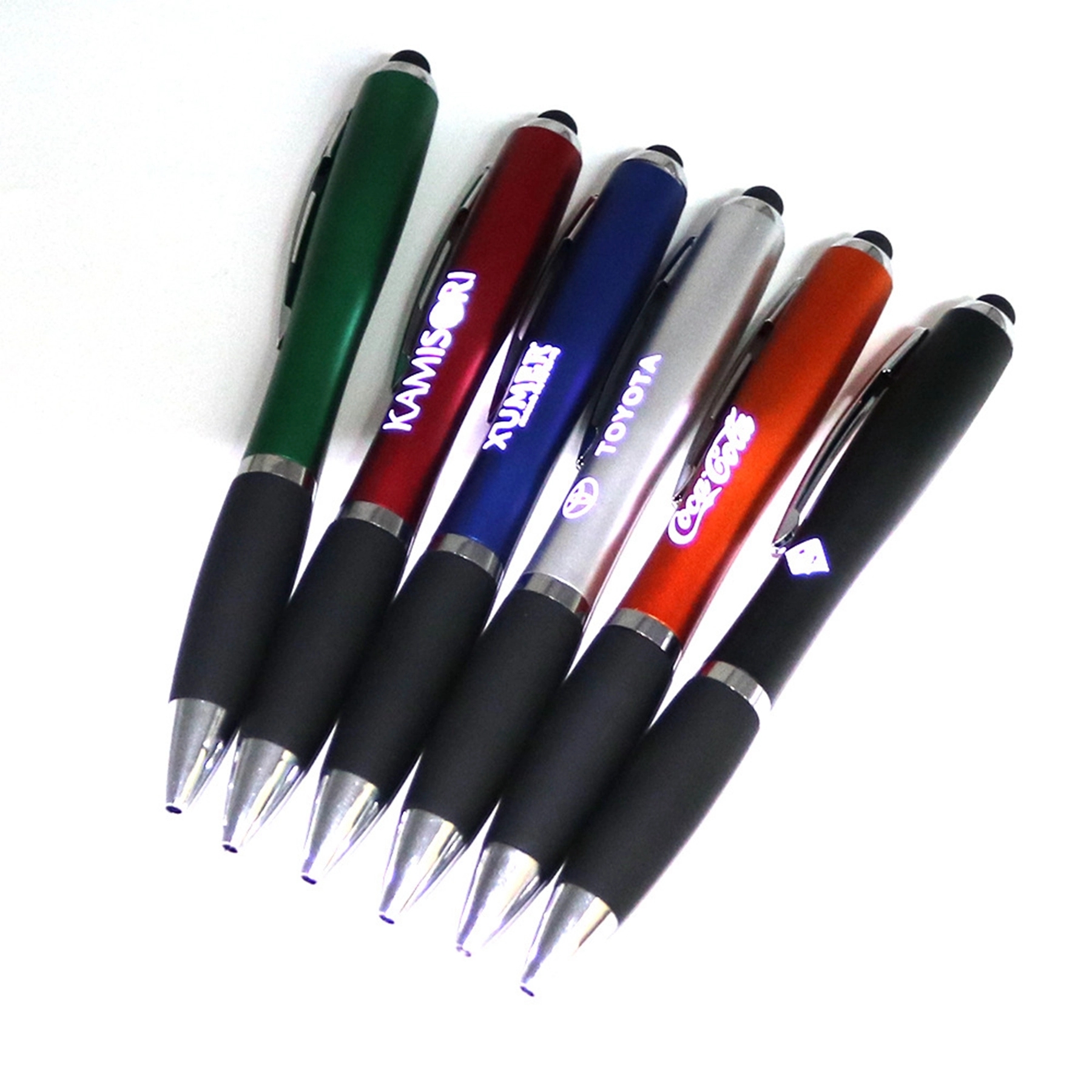 Gourd Shaped Led Light Up Logo Ballpoint Pen 12