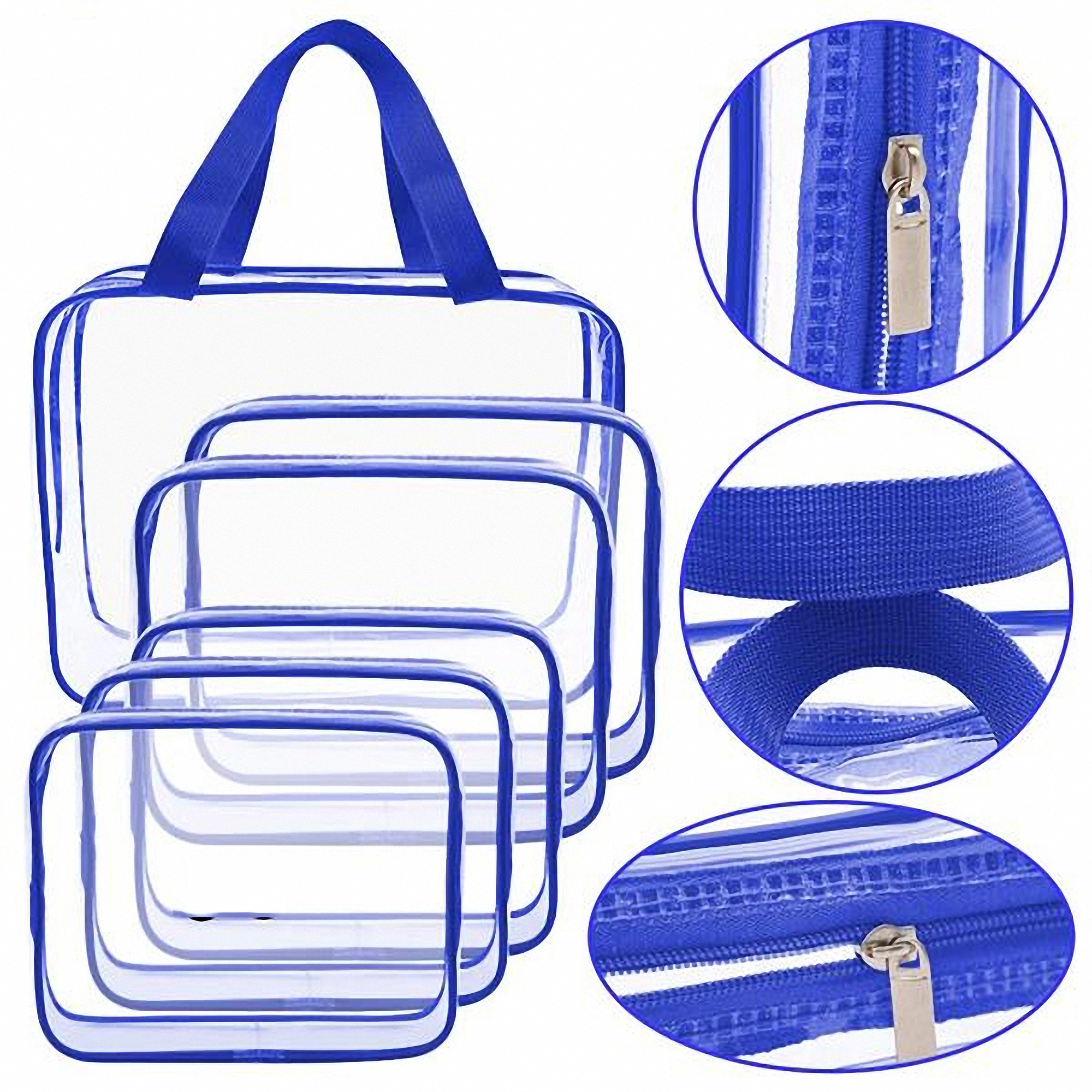 Clear Travel Toiletry Bag Set 4