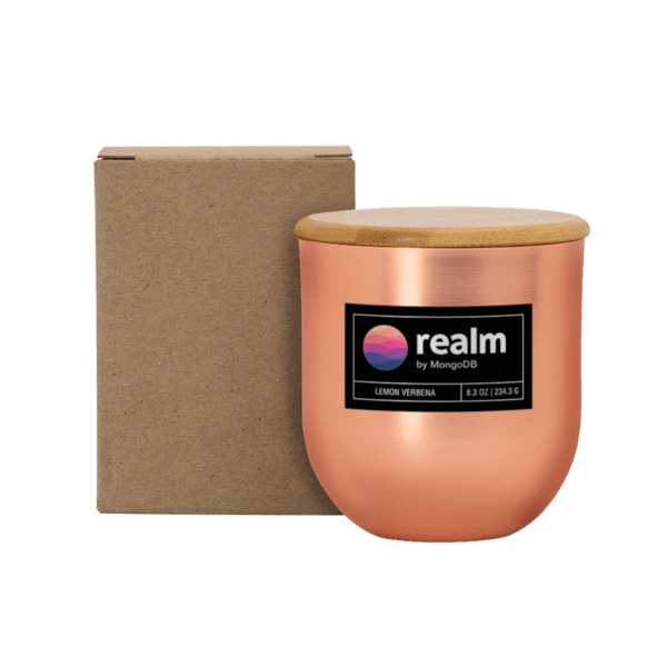 8 oz White Wax Metallic Candle with Wood Lid