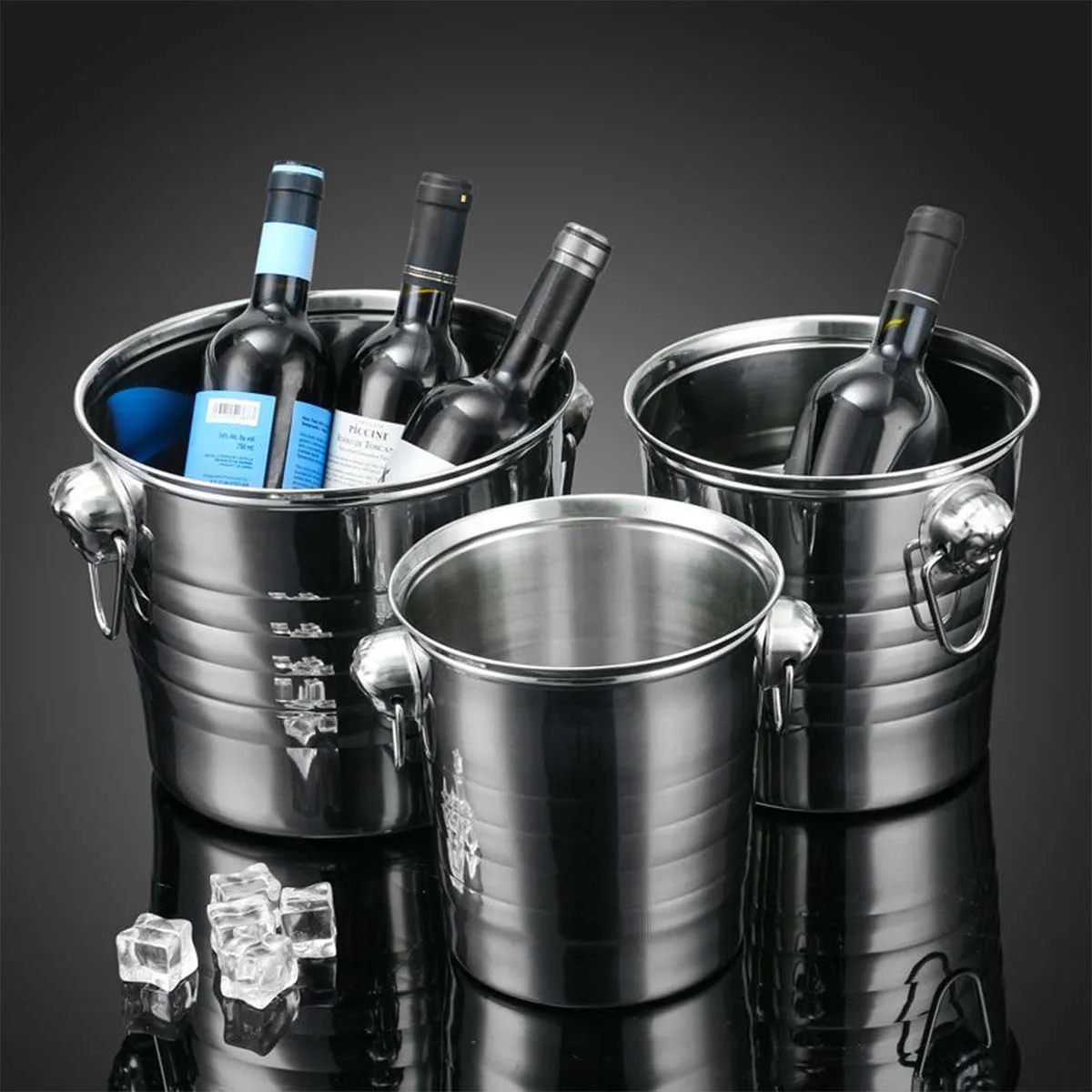 3L 5L 7L Custom Stainless Steel Pails Conical Ice Buckets 5