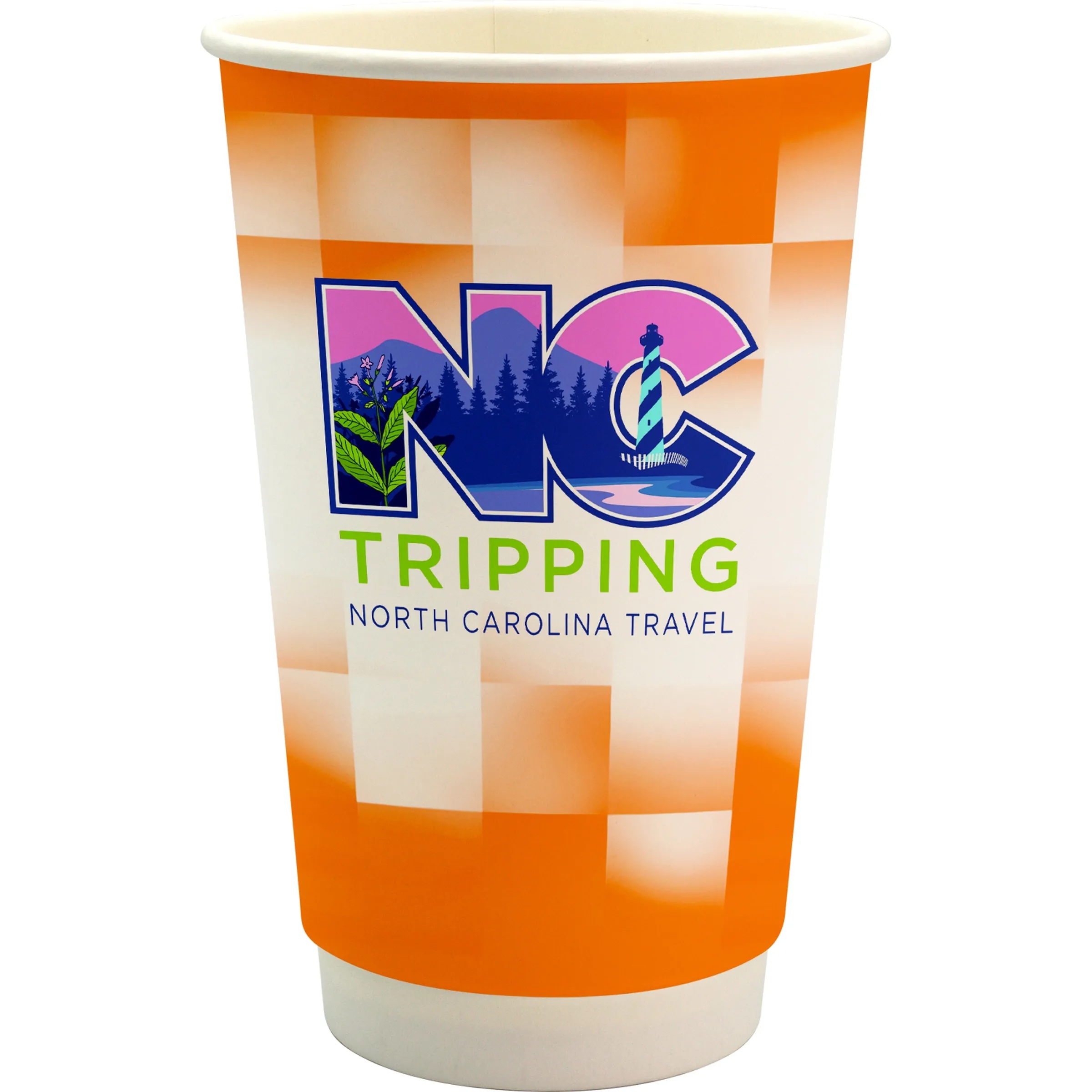 16 oz. Full Color Shaded Checkers Paper Cup 15