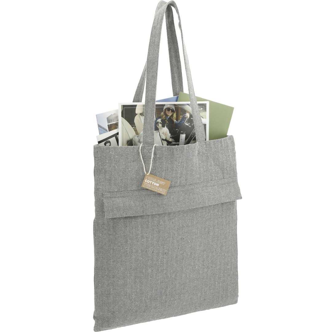 Recycled Cotton Herringbone Tote w/Zip Pocket 10