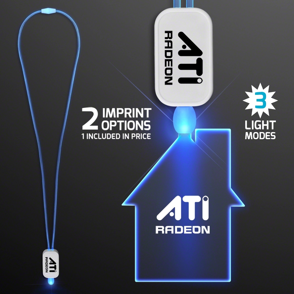LED Neon Lanyards with Acrylic House Pendant 3