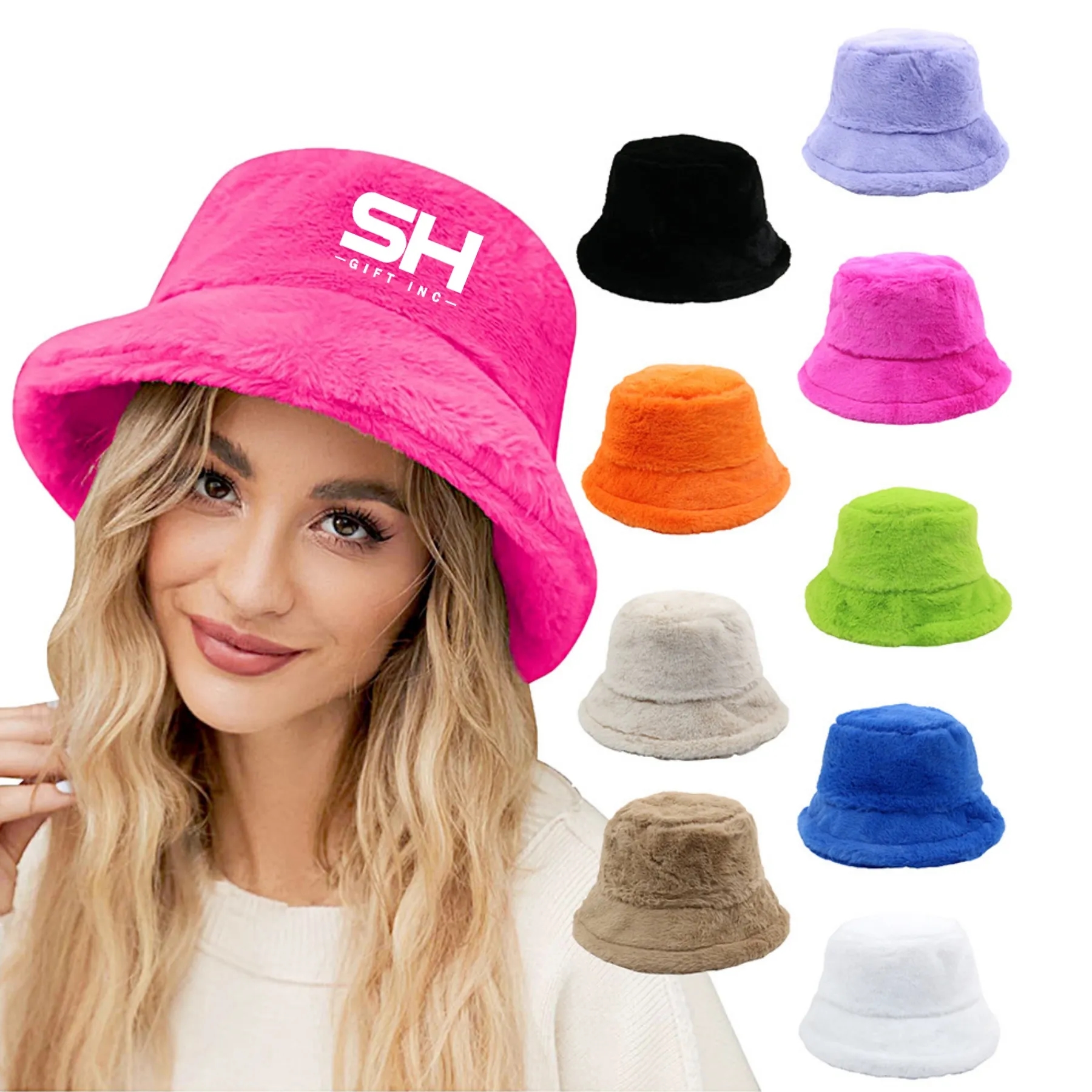 Winter Faux Fluffy Warm Bucket Hat 7