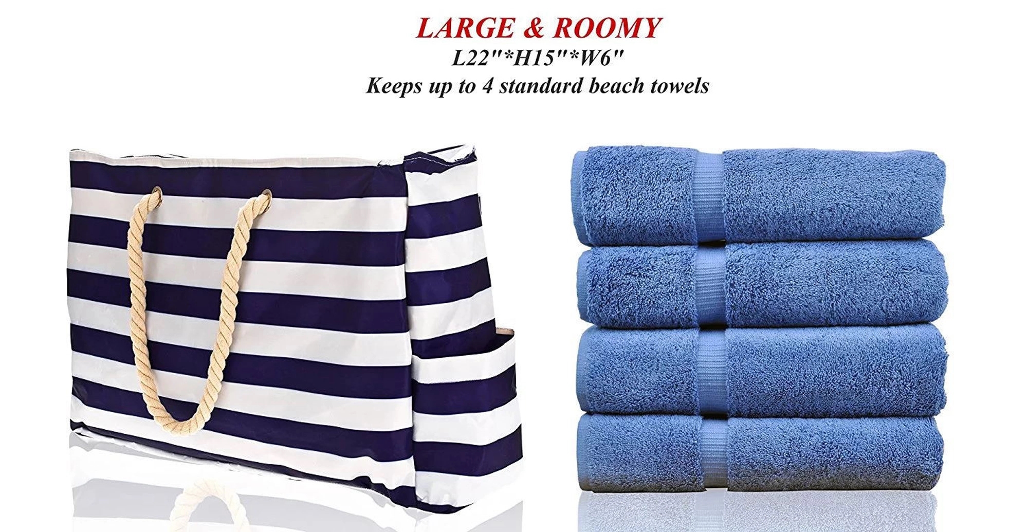 Canvas Striped Beach Bag 1