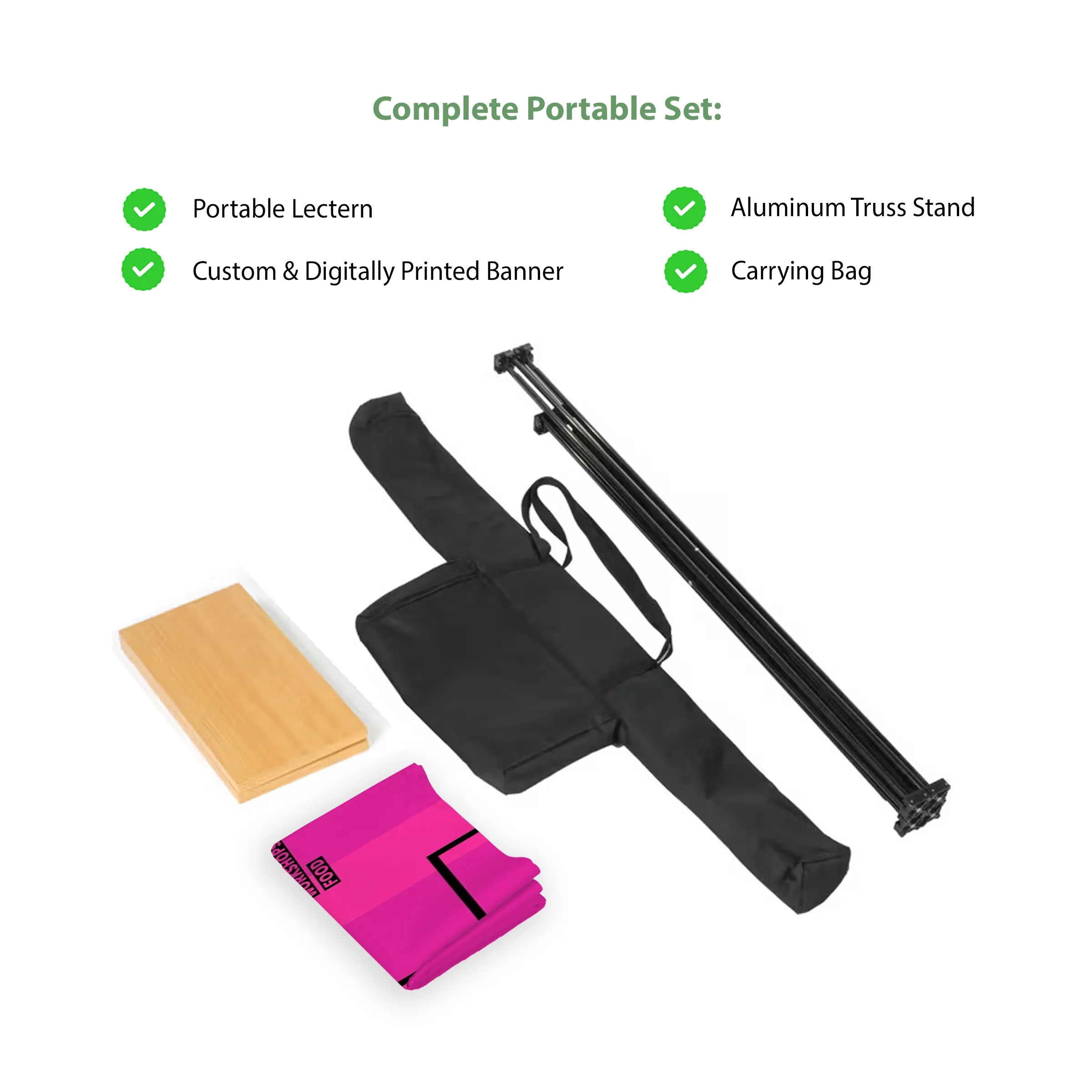 Straight Portable Podium Kit - Banner + Hardware 4