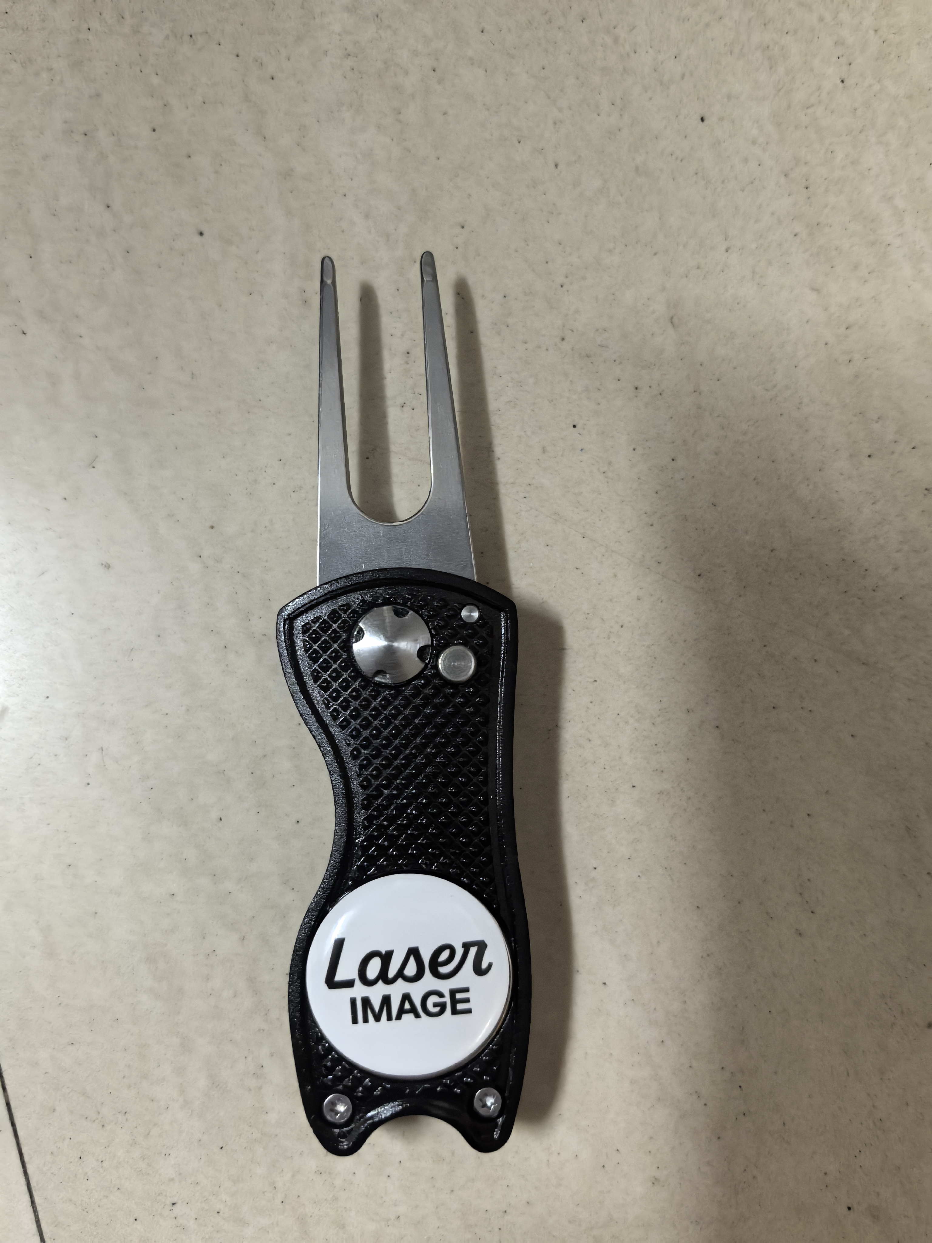 Aluminum Handle Stainless Steel Fork Folding Golf Green Fork 6
