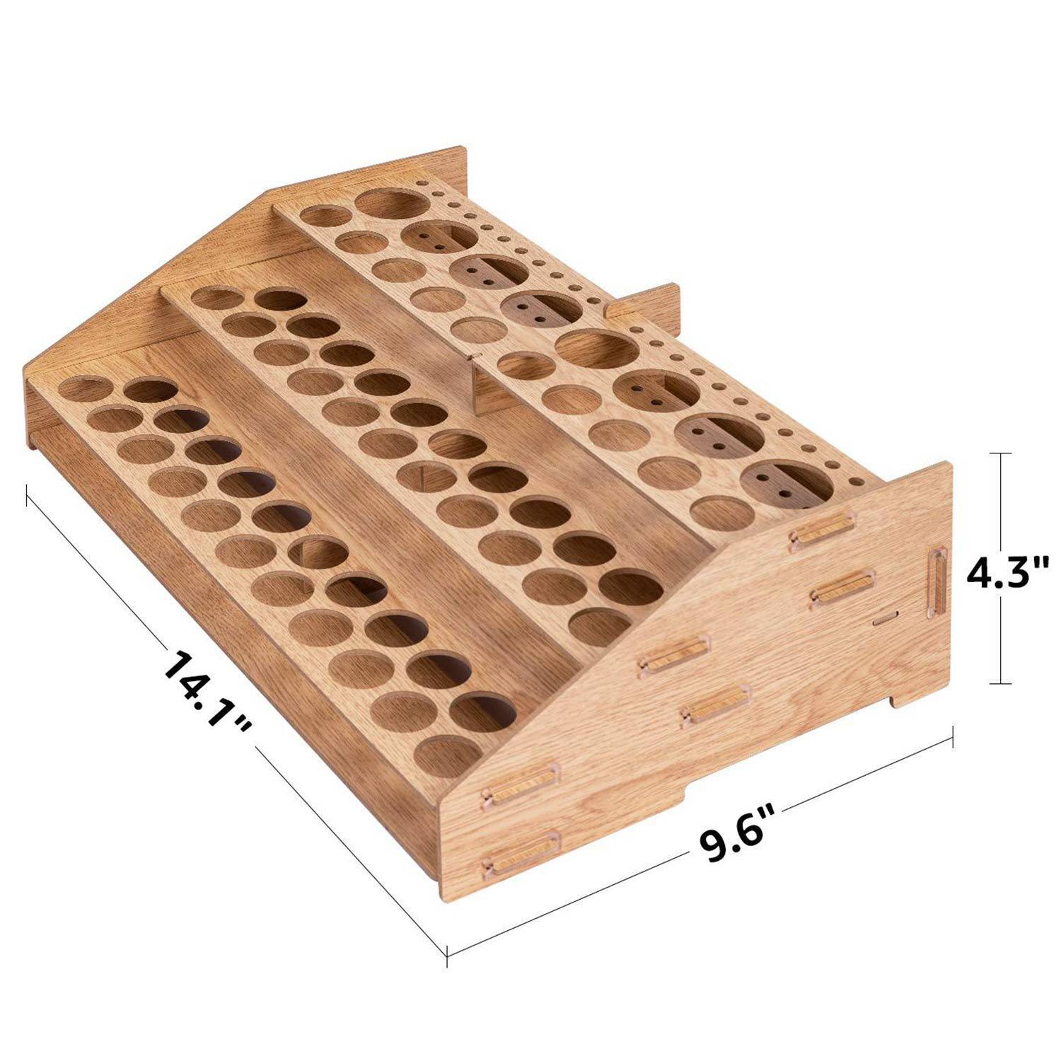 Space-Saving solidly Wooden Craft Paint&Brush Organizer Rack 5
