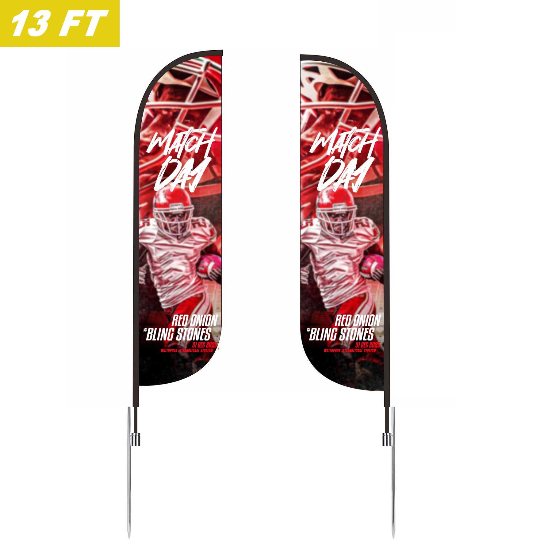 13' Custom Feather Flag Kit- Double Sided W/ Spike Base 5