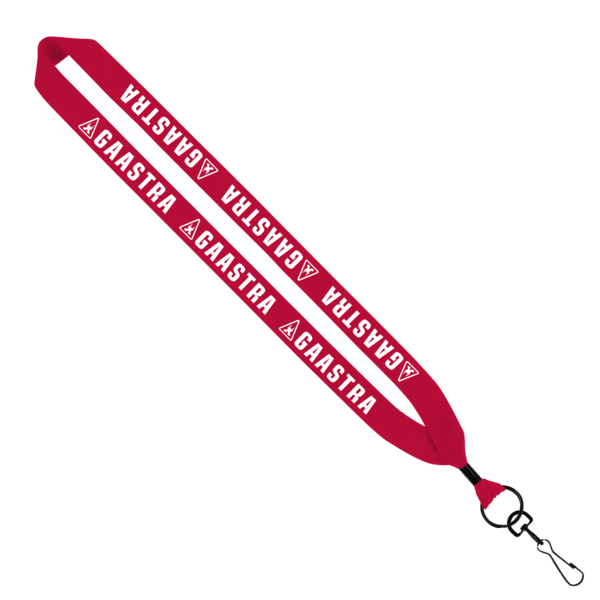 1" Cotton Lanyard with Metal Crimp & Metal Swivel Snap Hook 10
