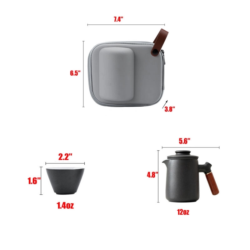 Custom Travel Ceramic Tea Pot Set 9