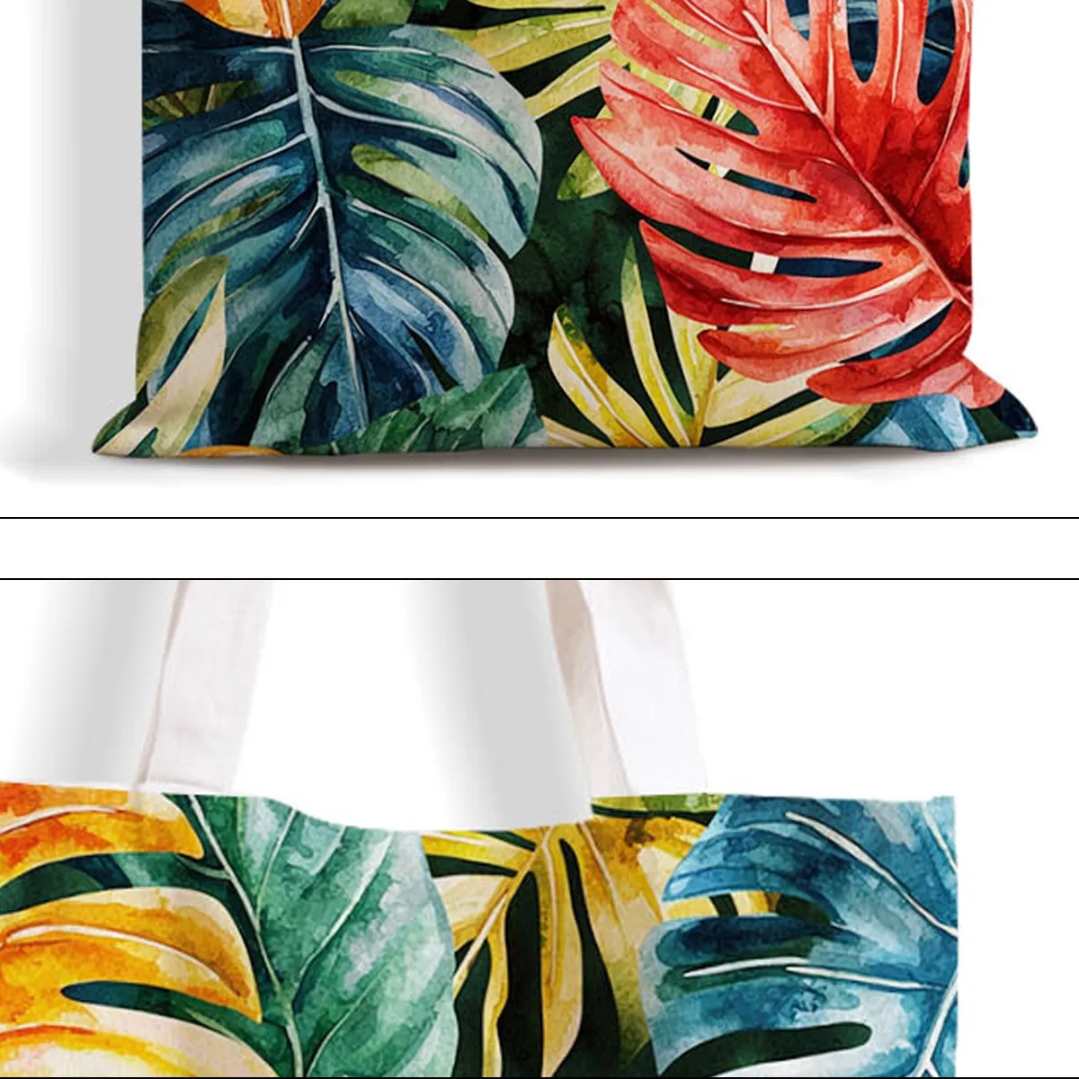 Tropical Print Canvas Tote For Beach And Travel, custom tote bag with logo imprint 6