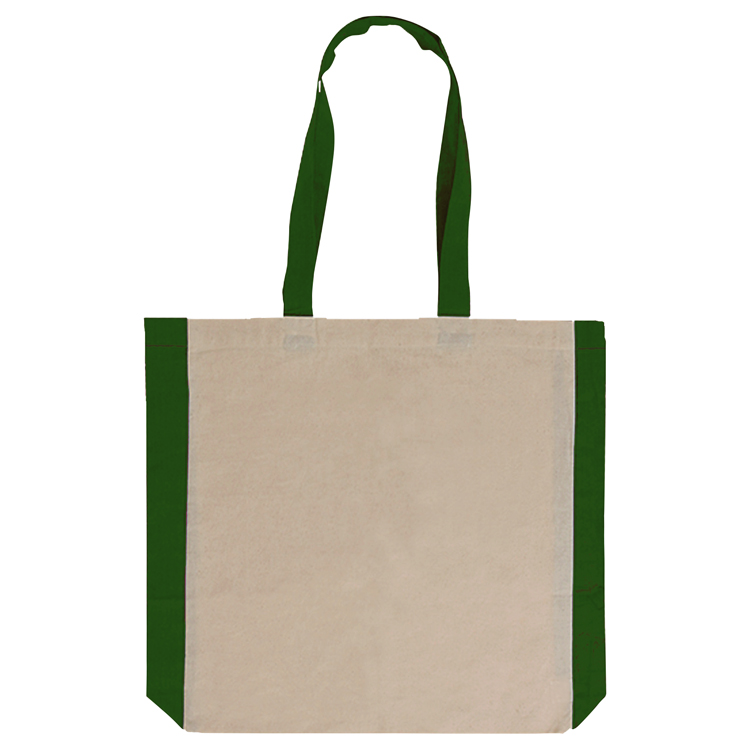 Side Forest Green Color Cotton Tote 2
