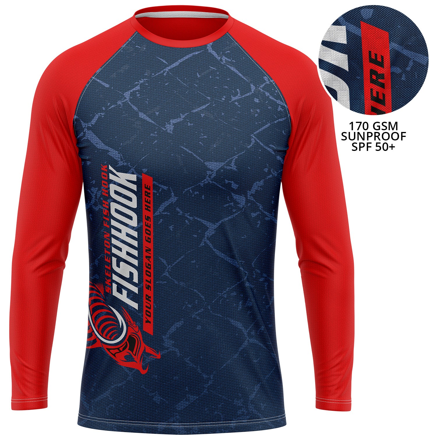 Unisex 170 GSM Sunproof UPF 50+ Sublimation Long Sleeve Fishing T Shirt 5