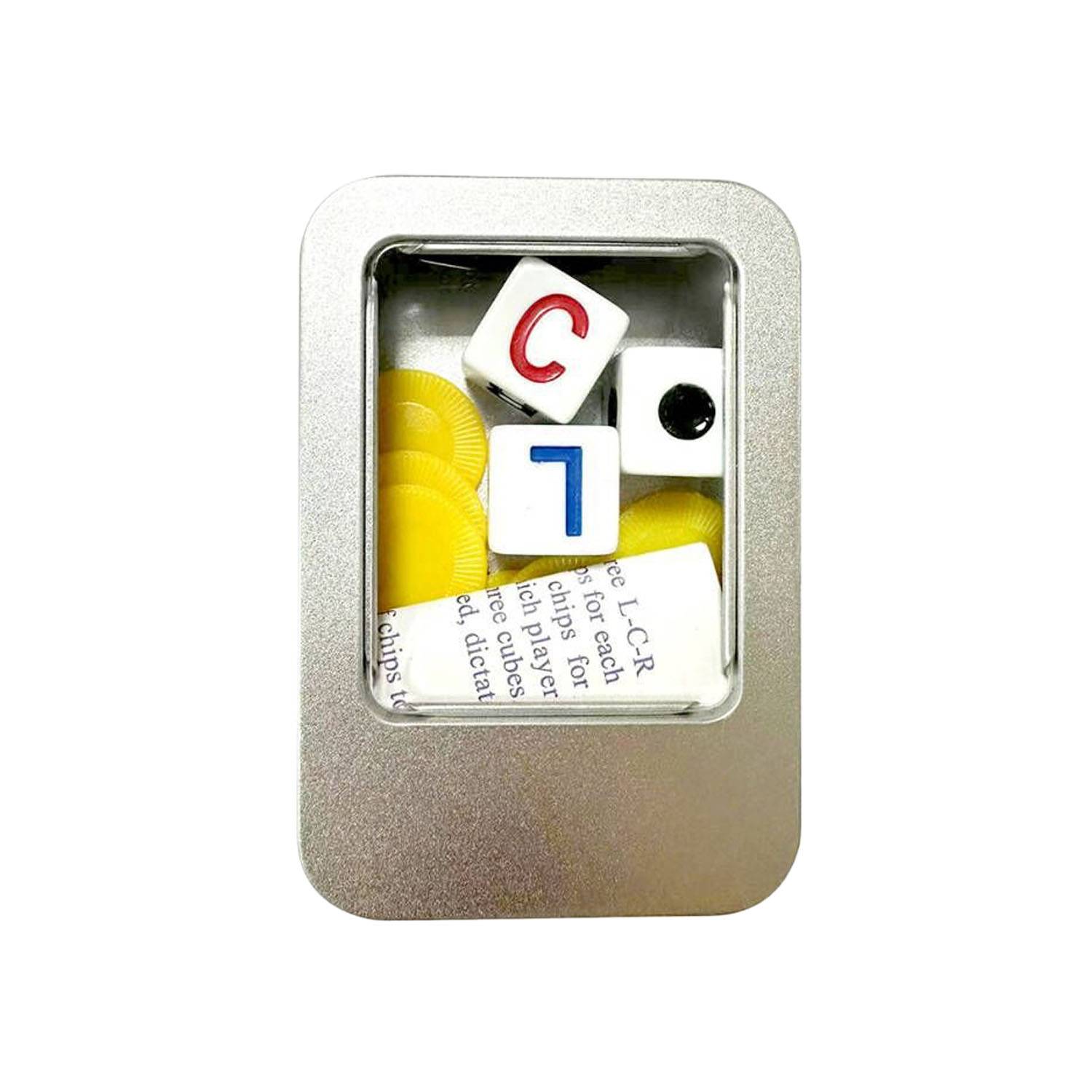Left Center Right Dice Game Set with Chips 5