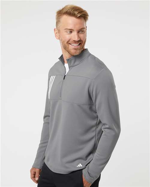 Men's 3-Stripes Double-Knit Quarter-Zip Pullover - A482 45