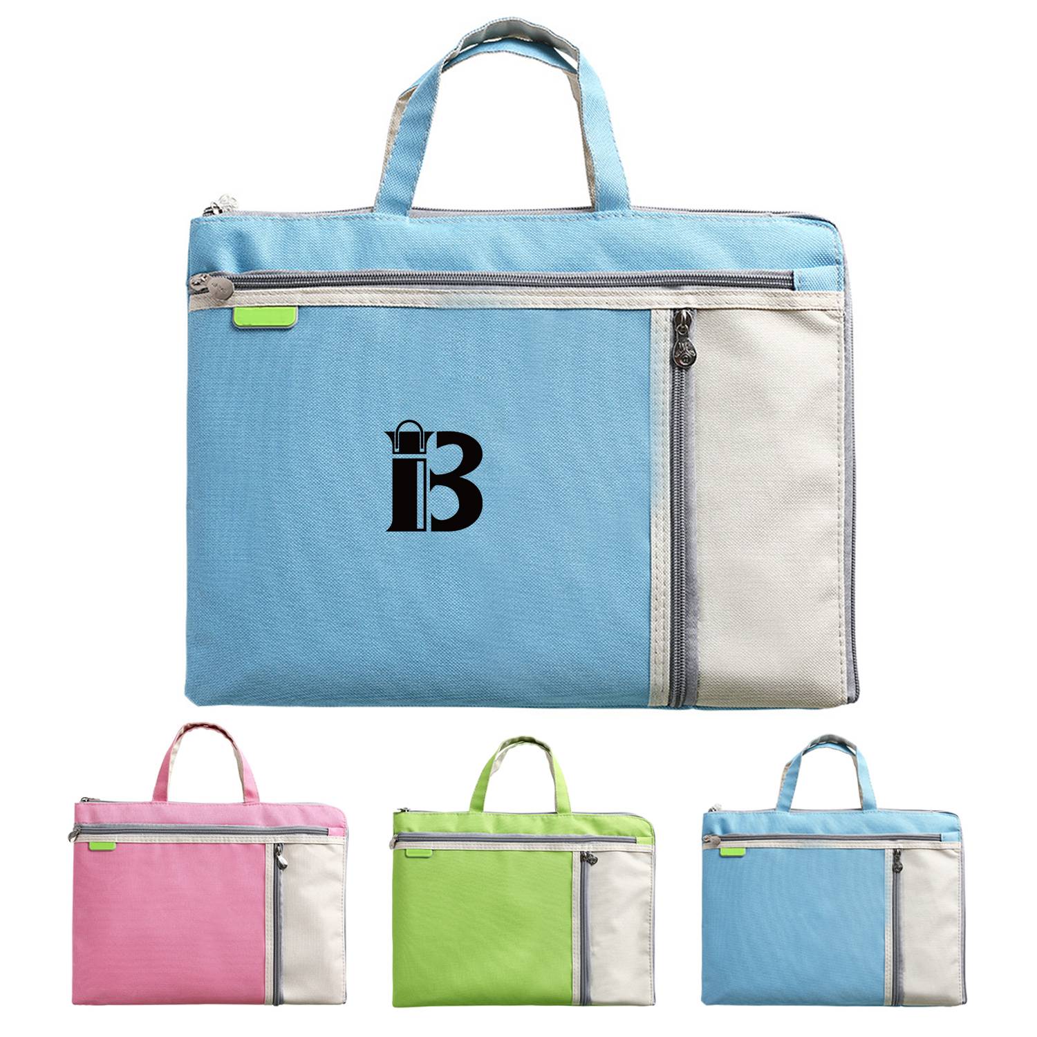 Cute Color A4 File Bag Zipper Large Capacity Portable 7