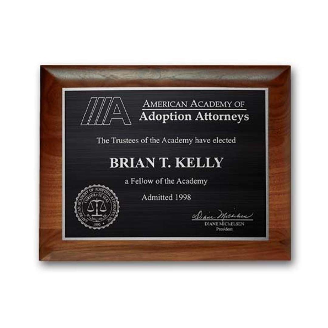 Etch/Antiqued Plaq - Walnut Rolled Edge 4