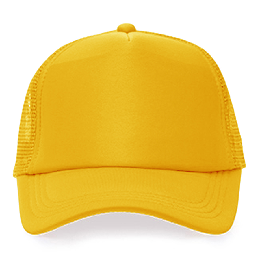 Stock 2-Tone Polyester 5 Panel Mesh Back Cap, Double Row 22