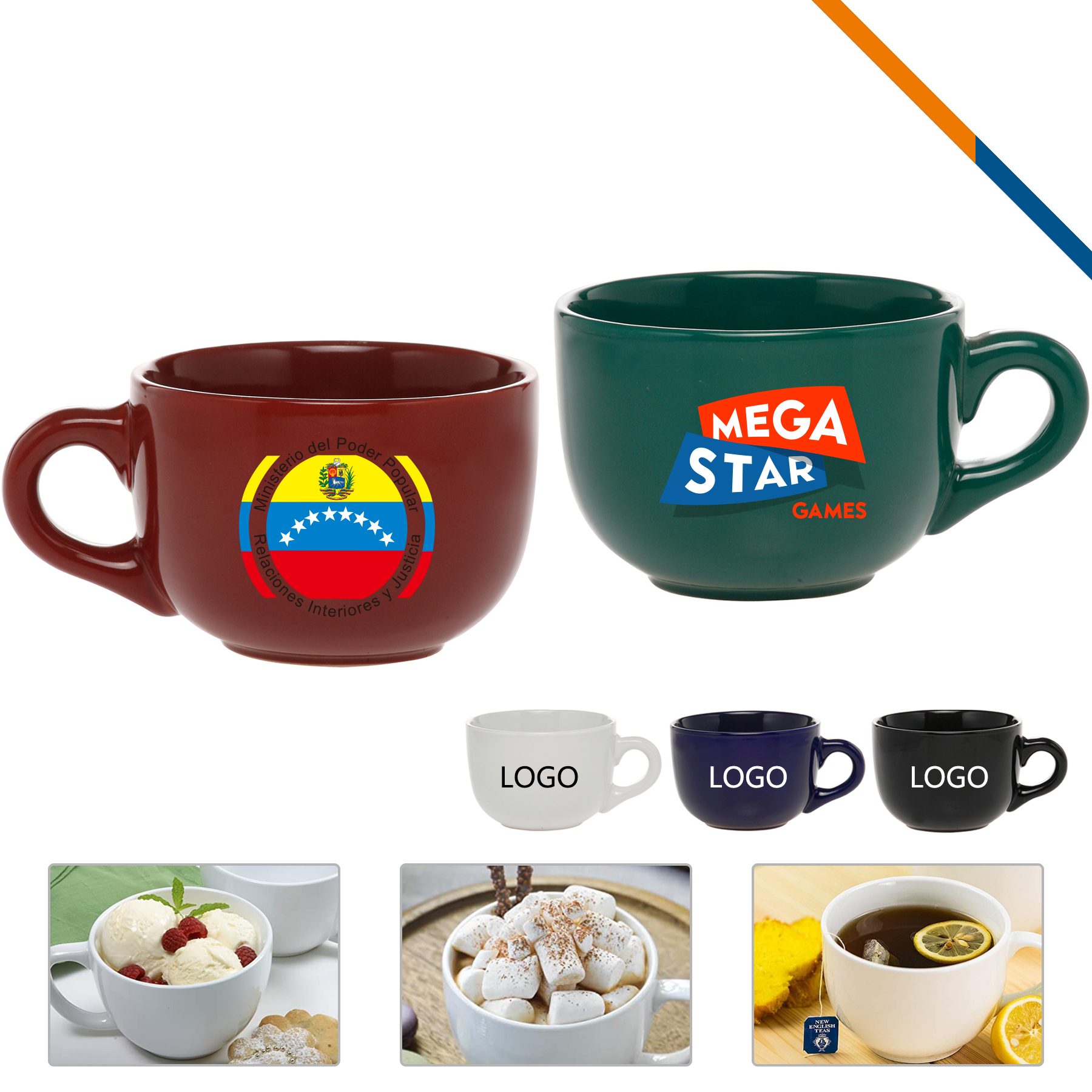 Badio Ceramic Cappuccino Mug - 18 OZ. 6