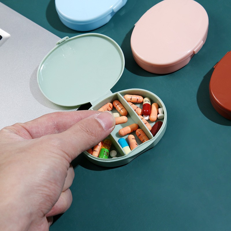 Oval 3 Compartments Portable Pill Box 4