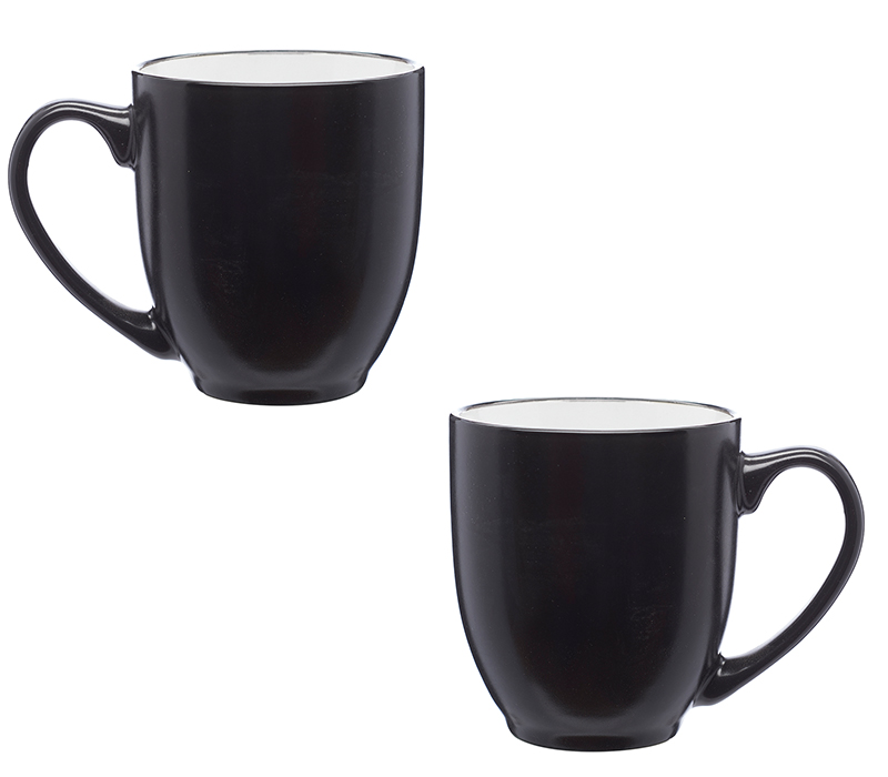 Two-Tone Black Matte Ceramic Mug, 16 oz. 14
