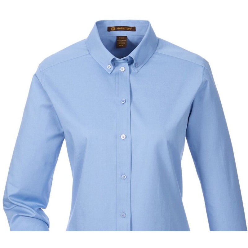 Harriton Ladies' Foundation 100% Cotton Long-Sleeve Twill Shirt With Teflon™ 14