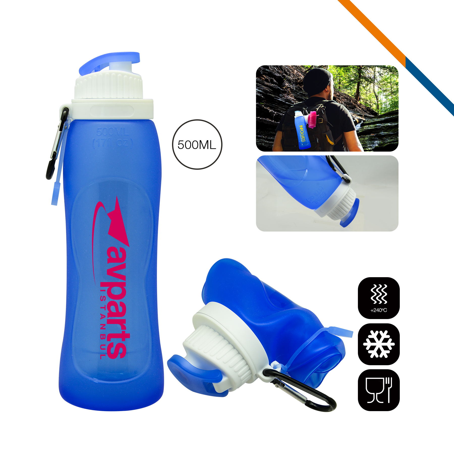 H2O Collapsible Water Bottle Large (17 Oz.) 5