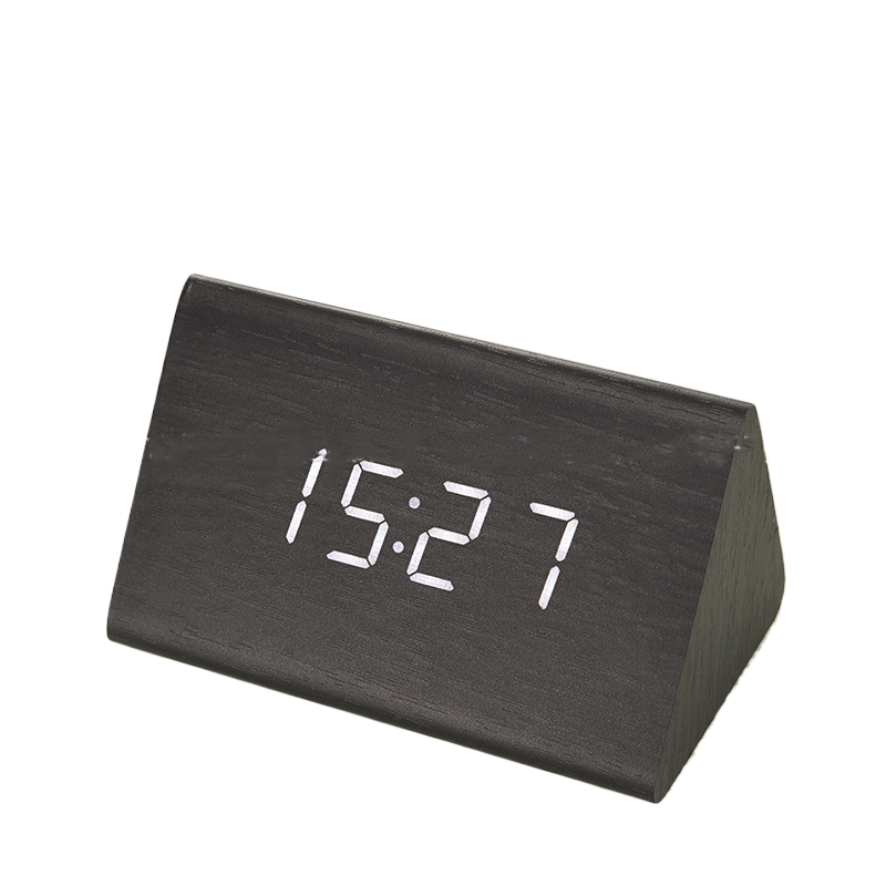 PVC Wood Grain Digital Alarm Clock 8