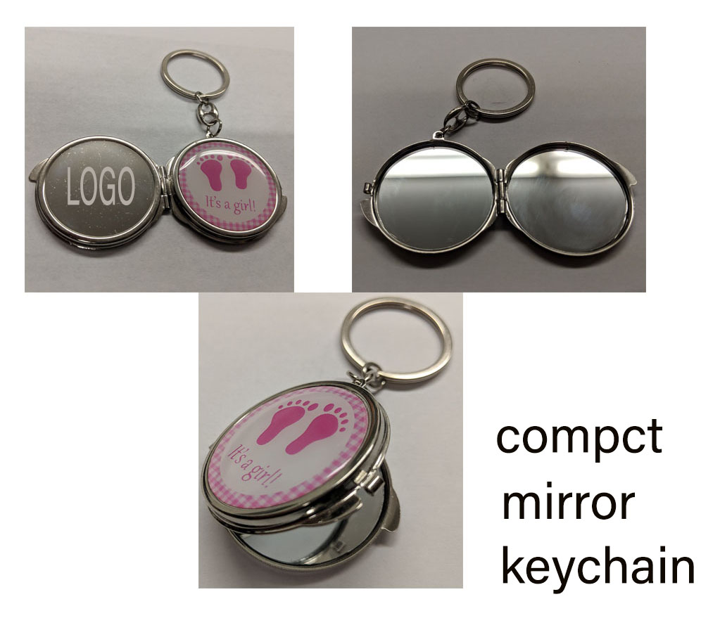 2 IN 1 Compact Mirror Keychain 1