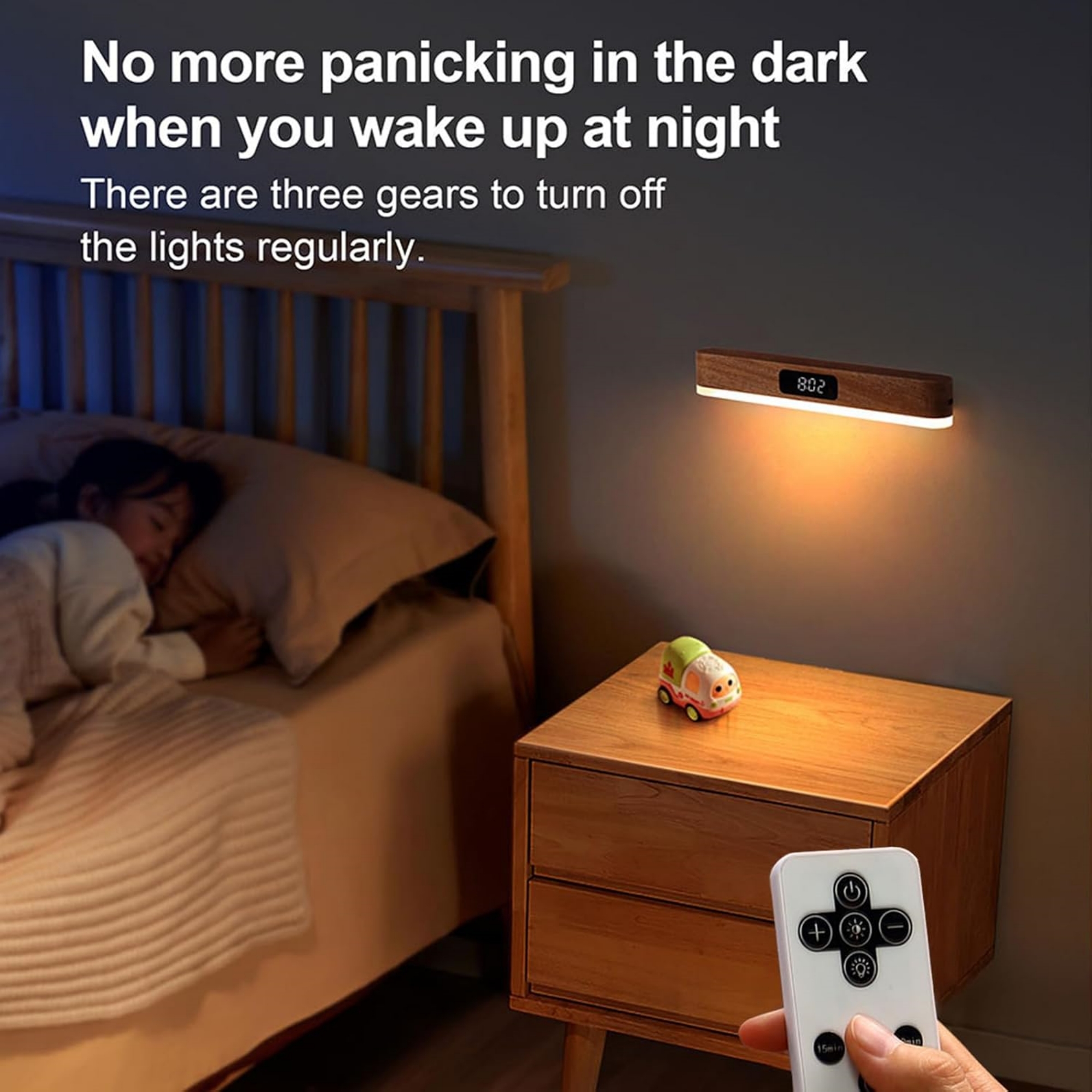 Magnetic Wall Night Light With Clock 2