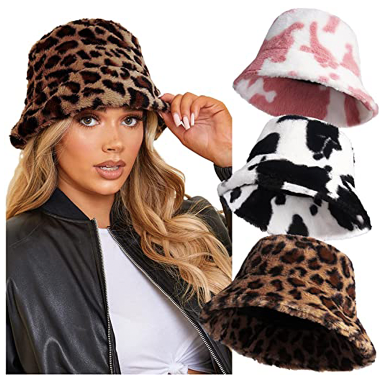 Fuzzy Winter Faux Fur Warm Bucket Hat 1