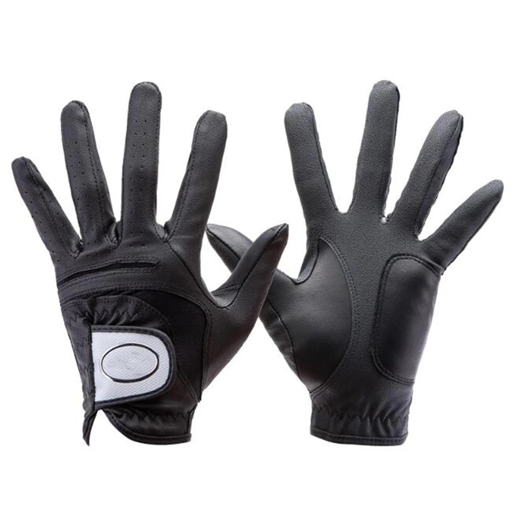White With Blue Customizable Golf Gloves 2
