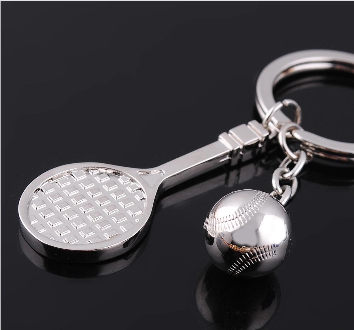 Metal Tennis Set Keychain 1