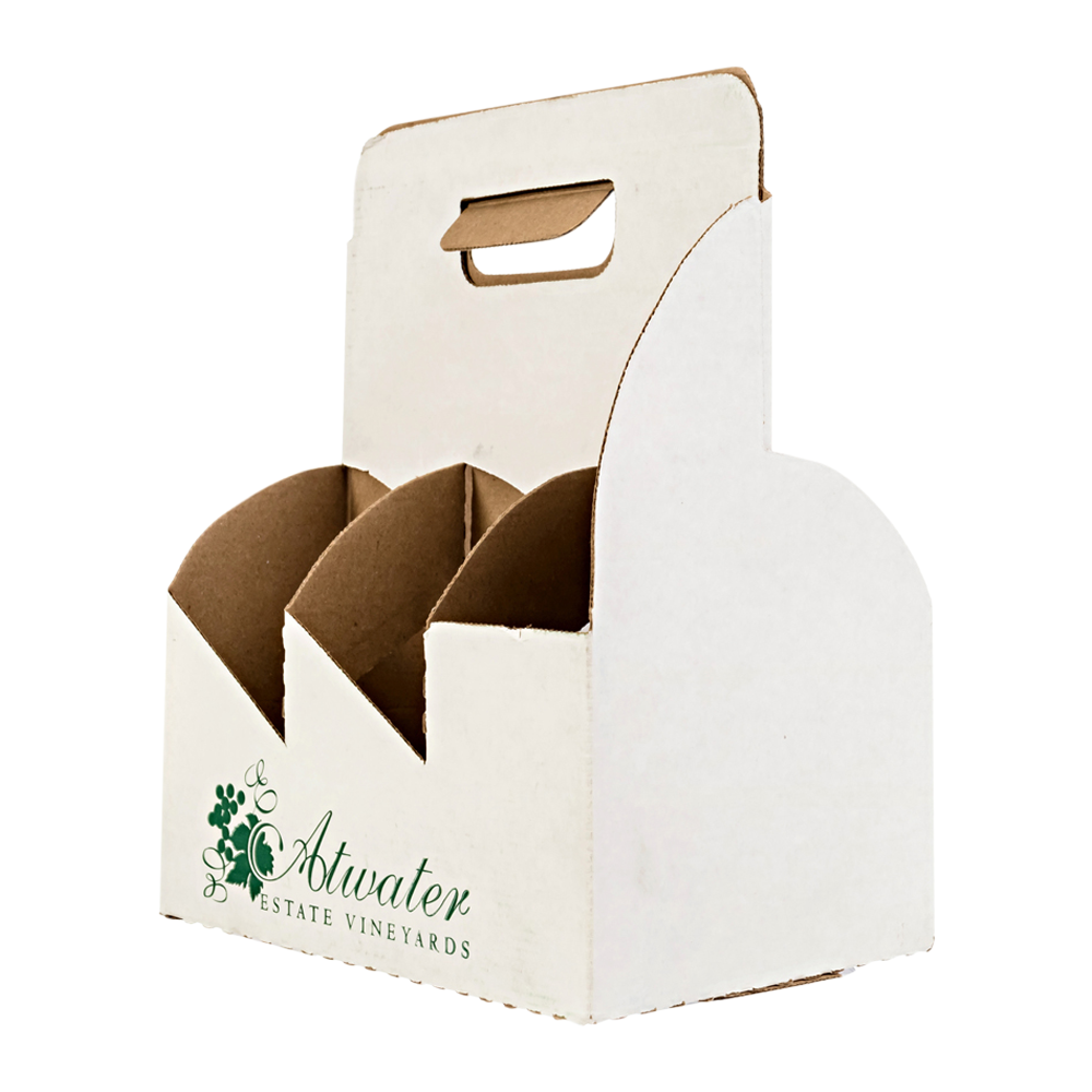 Slant-Cut 6-Bottle Cardboard Tote 4