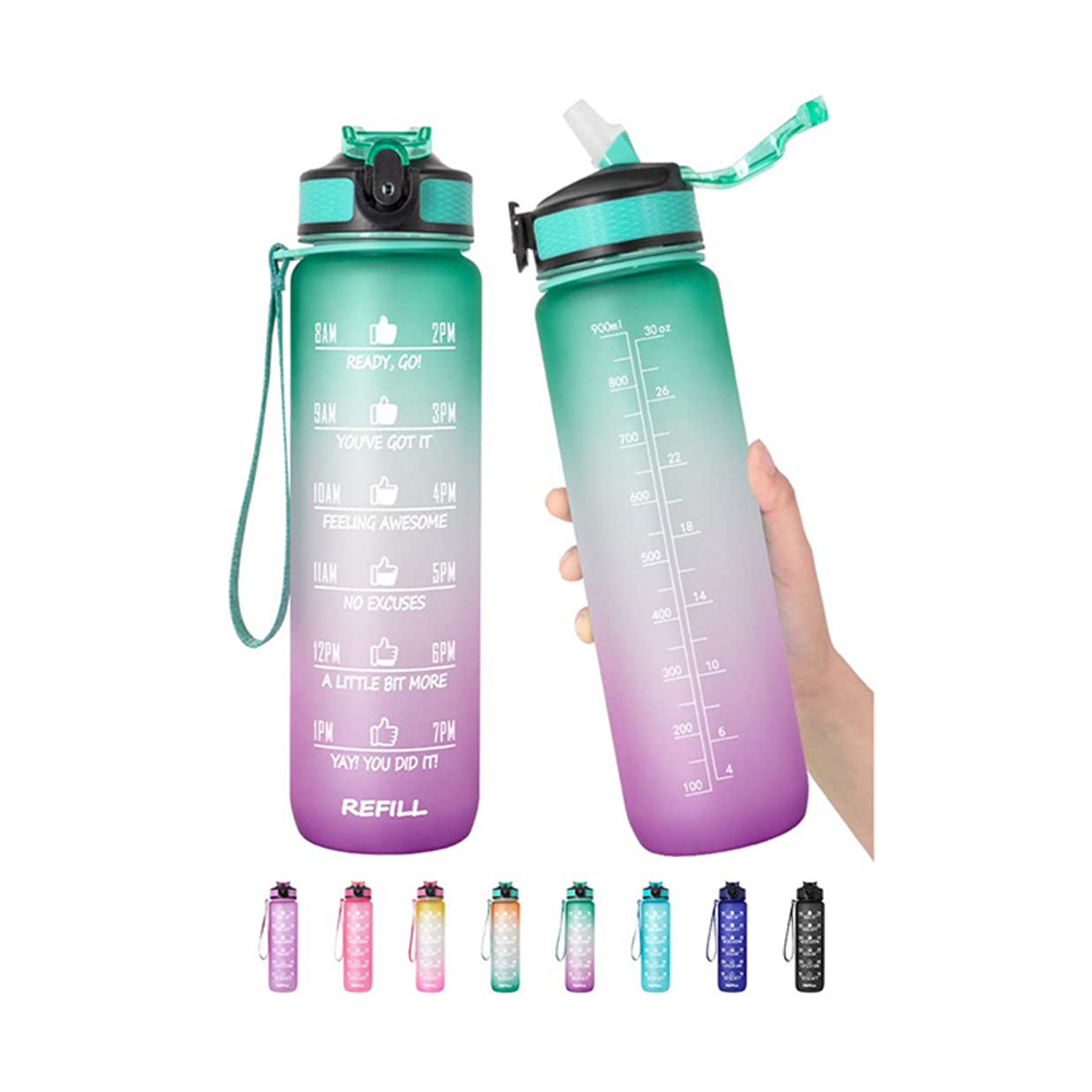 32oz Gym and Outdoor Sports Motivational Water Bottle 2