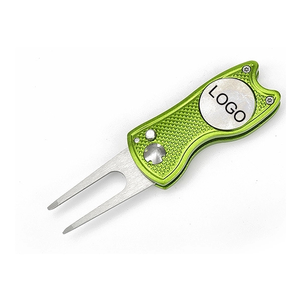 Stainless Steel Foldable Divot Repair Tool Ball Marker 3