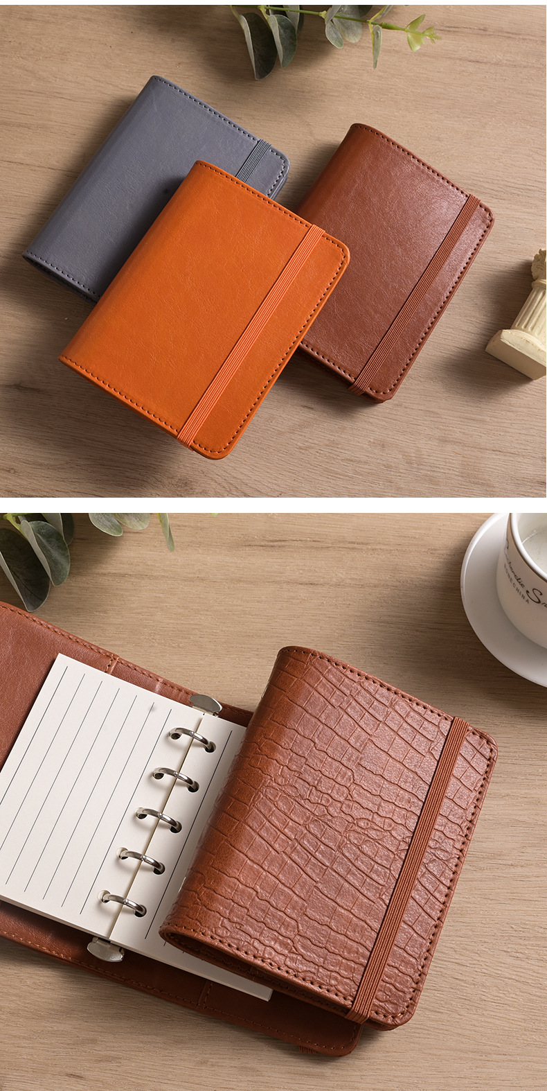 Durable leather binder with D-rings 5