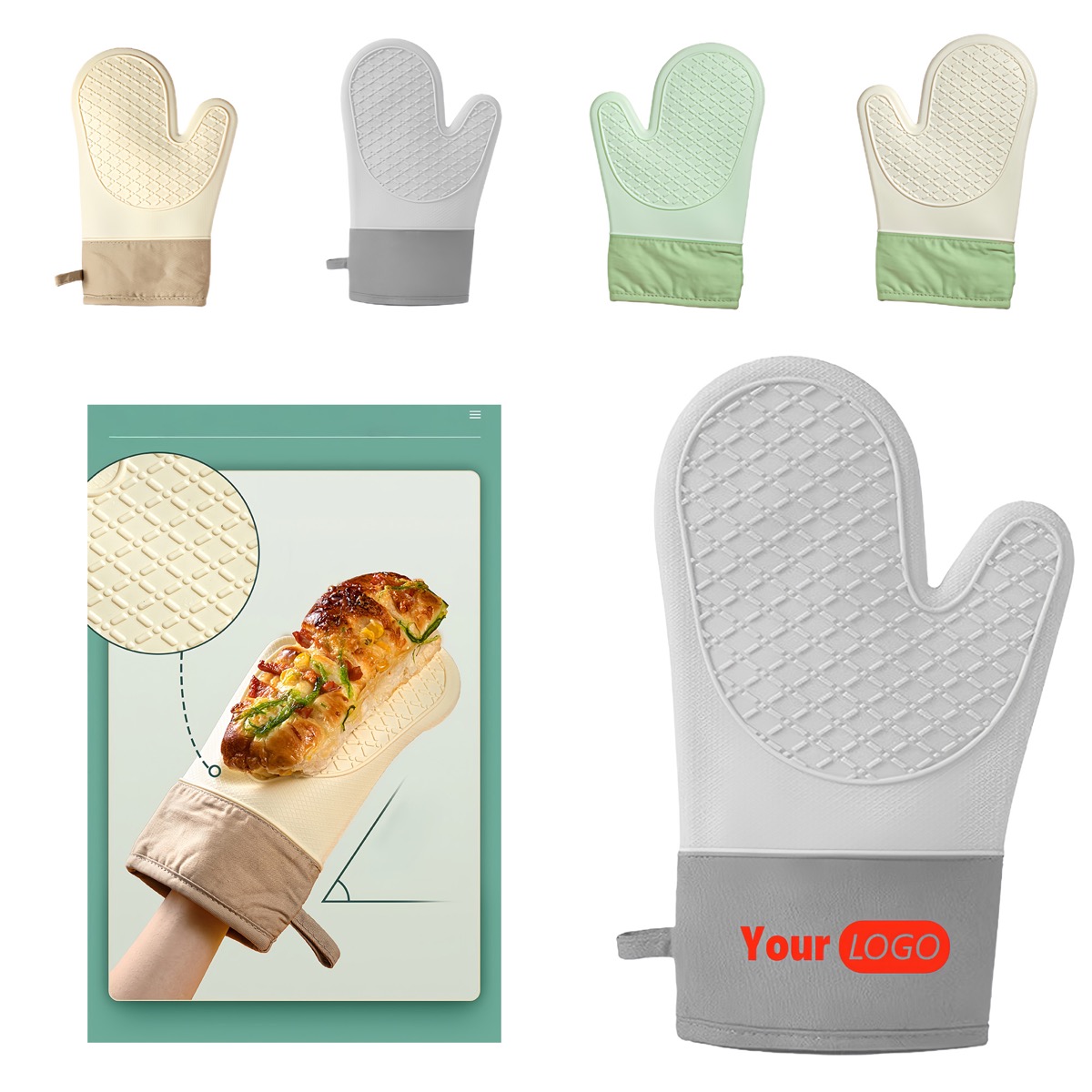 High-temperature Oven Two-finger Silicone Gloves 3
