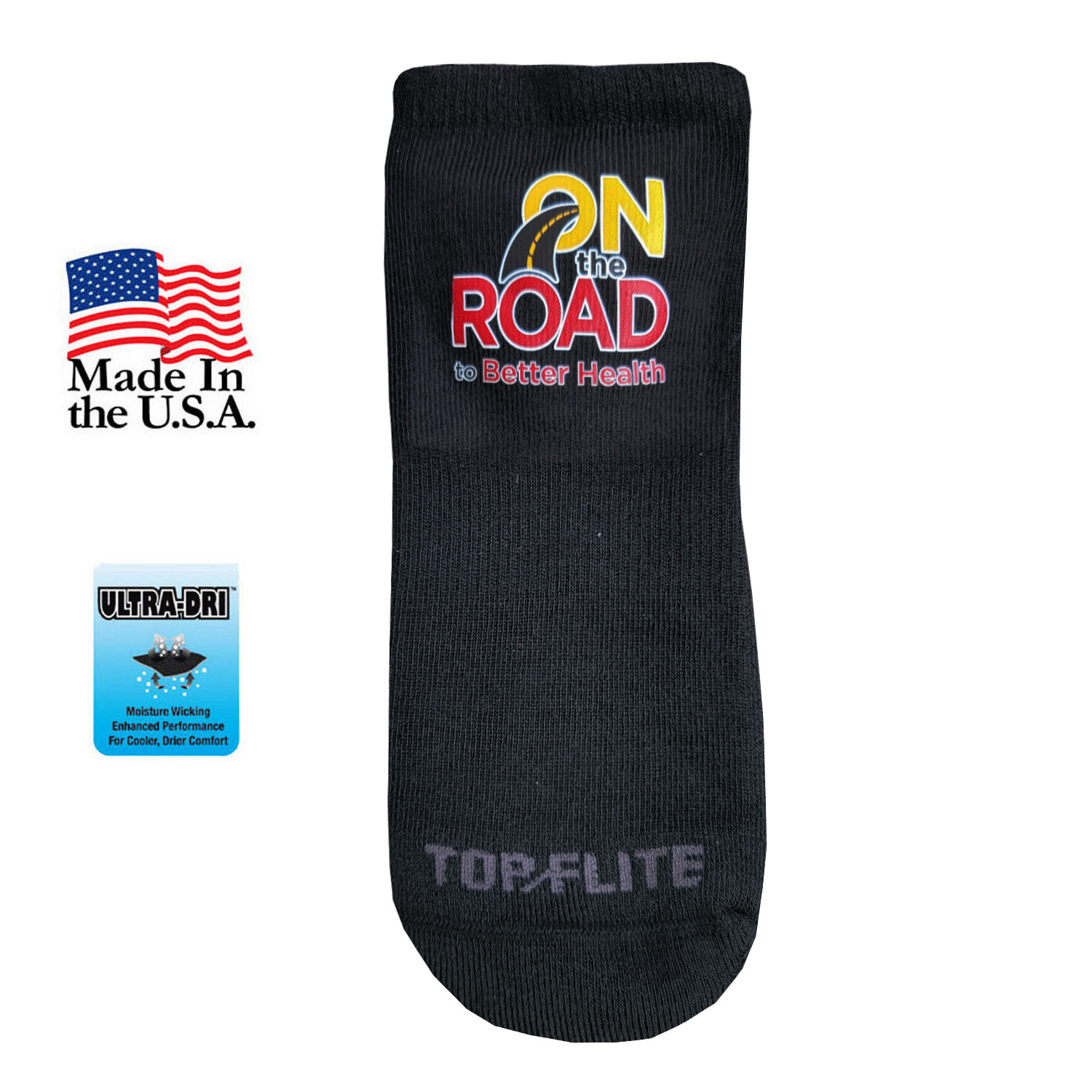 Top Flite Men's No Show Cushion Runners Socks with Oversized DTF