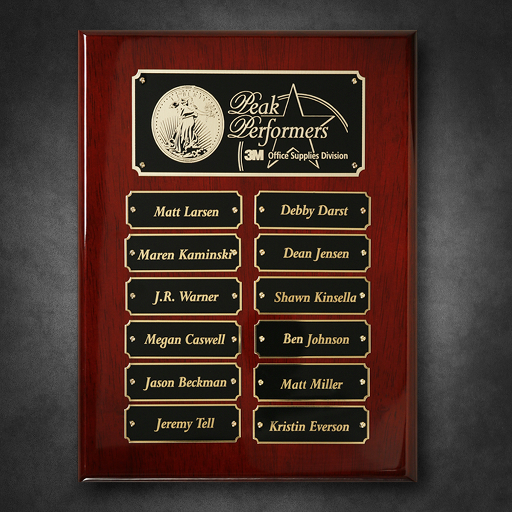 Rosewood Piano Finish Perpetual Plaque 3
