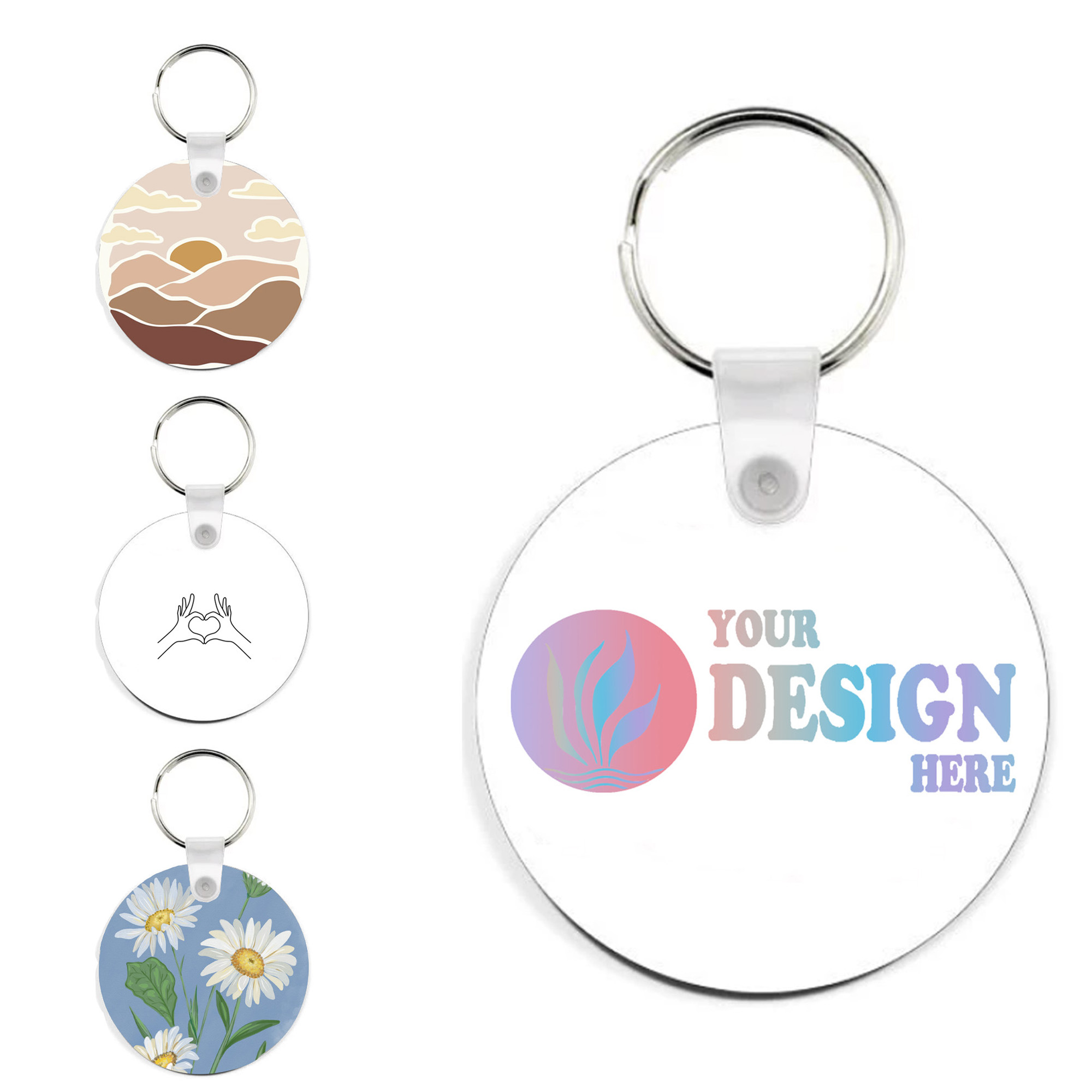 Round Plastic Keychain 2